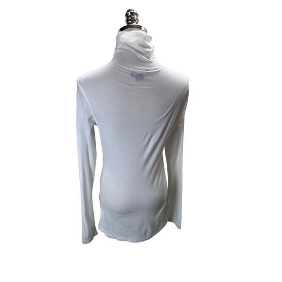 Vince Top Women's Size Small White Cotton Blend Turtle Neck - Picture 3 of 8